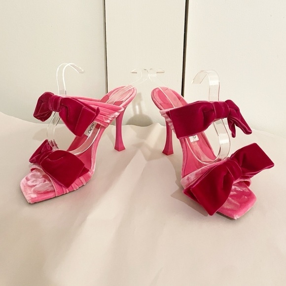 Jimmy Choo Flaca 100mm Velvet Bow Heels - Picture 6 of 11